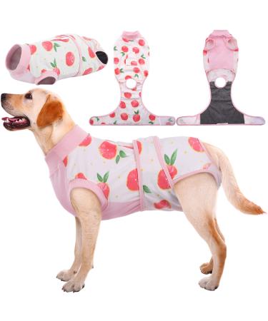 Kuoser Recovery Suit for Dogs Cats After Surgery, Professional Pet Recovery Shirt Dog Abdominal Wounds Bandages, Substitute E-Collar & Cone,Prevent Licking Dog Onesies Pet Surgery Recovery Suit X-Large (Back:20.1-24.8'', Weight:42-75 LB) Pink