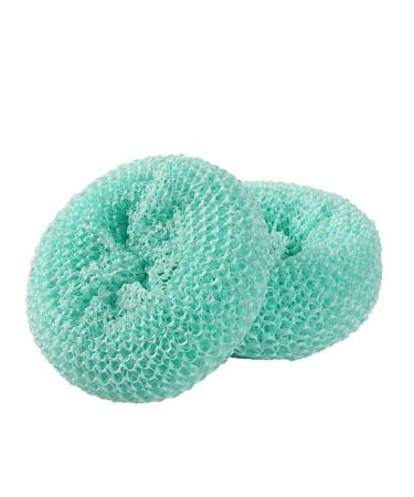 Reusable Washing Up Sponges & Kitchen Sponge Non Scratch Scourers Sponge Cleaning Sponge Non Stick Round Mesh Scourers Extra Scouring Ball for Dish Washing Cleaner Pan Pots Lake Blue