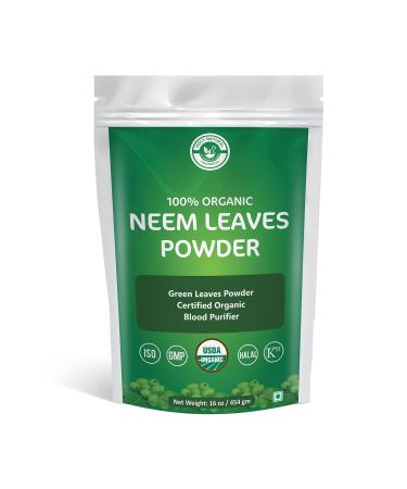 Organic Neem Leaves Powder- 16 Oz I USDA Certified 100% Pure and Natural