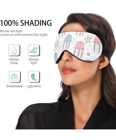 Adjustable Light Blocking Eye Mask for Deep Sleep | Breathable for Travel, Yoga, and Meditation | Men and Women | Jellyfishes Star Design - Buy Online on GoSupps.com