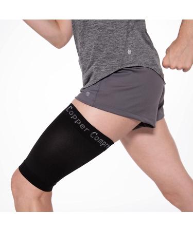 Copper Compression Hamstring Support Sleeve - XL X-Large - Anti-Slip Thigh Support for Sore Hamstring, Groin, Quad - Ideal for Muscle Sprains, Tendinitis, Workouts, Sciatica Pain - Men & Women - 1 Pack - Buy Online on GoSupps.com