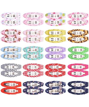 Adorable Fabric Wrapped Snap Hair Clips - 20 Piece Metal Barrettes Set for Girls - Buy Online on GoSupps.com