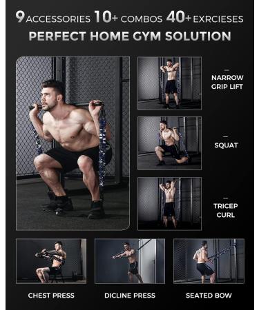 INNSTAR Resistance Bands Bar - 38" Black Max Load 800lbs for Home Gym & Full Body Workout | Power Lifting Fitness Attachment - Camo Green - Buy Online on GoSupps.com