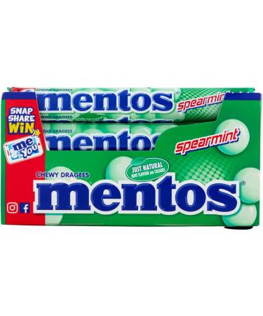 Mentos Rolls - Chewy Dragees Sweets (Spearmint 30 Pack) Delicious Tasty And Twisty Treat Gift Hamper For Birthday Christmas Sold By Kidzbuzz