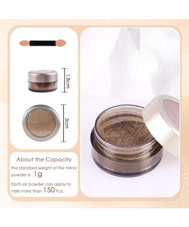 Laza Chrome Nail Powder - Holographic Glitter for DIY Gel Polish & Nail Art | Metallic Dust & Reflective Pigment in Champagne Gold - Buy Online on GoSupps.com