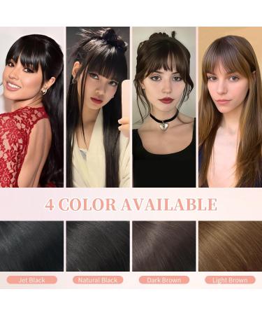 Real Human Hair Bangs Clip in Fringe Extension | Thick Unprocessed 1b# Black Color - Buy Online on GoSupps.com