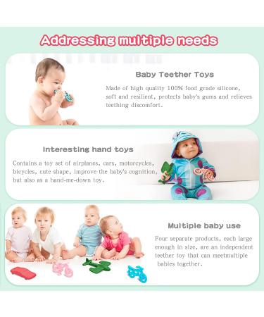 Jilociz Silicone Teething Toy Set for Babies 6-12 Months | BPA Free Chew Toys for Boys and Girls | Early Educational Sensory Toy | Soothe Gums and Provide Relief | Perfect Gift - Buy Online on GoSupps.com