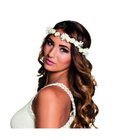 Amakando flowers hair ripe - white - hair band with flowers hippie hair accessories flower child 60s headband with flowers flower power headdress hair band with flowers