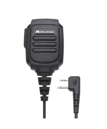Midland AVPH10 Handheld/Wearable Speaker Microphone with Push-to-Talk for GMRS Radios Black 1-Pack