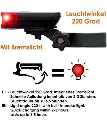 NEAN Bike Battery LED Rear Light with Brake Display | STVZO Approved Bicycle Light | 6 Candela Red Rear Lamp for Safety & Visibility - Buy Online on GoSupps.com