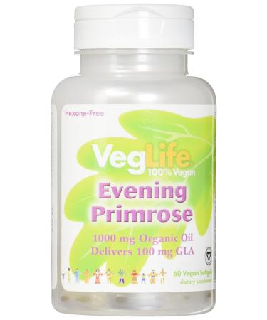 VegLife Evening Primrose Oil Organic, Vegan Softgel (Btl-Plastic) 1000mg 60ct