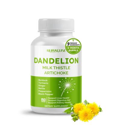 Dandelion Milk Thistle Artichoke Burdock Turmeric - Support Liver Health Support Digestive Aid - Made and Tested in The USA 150 count (pack of 1)