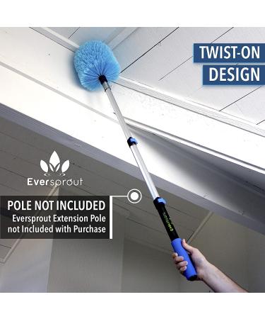 Eversprout Twist-On Cobweb Duster | Soft Bristles for Indoor & Outdoor Use | Fits 3/4 inch Threaded Poles | Spiderweb Brush Attachment | Pole Sold Separately - Buy Online on GoSupps.com