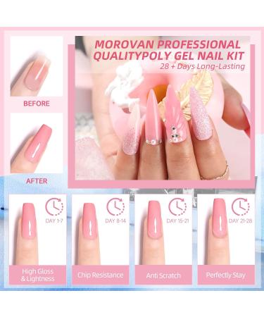 Morovan Poly Gel Nail Kit - 48 Color Professional Poly Gel Kit for Nail Extension - Glitter Poly Gel & Pure Poly Gel Included - Ideal for Beginners - 15ml Colorful Poly Gel Packs for Salon Quality Results - Buy Online on GoSupps.com