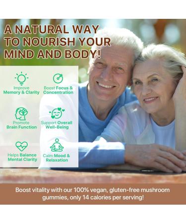 Mushroom Gummies for Adults 10x Mushroom Supplement Energy Focus Mood & Cognitive Support Vegan Immune Brain Support & Chill Mushroom Complex Gummy 80 Gummies - Buy Online on GoSupps.com