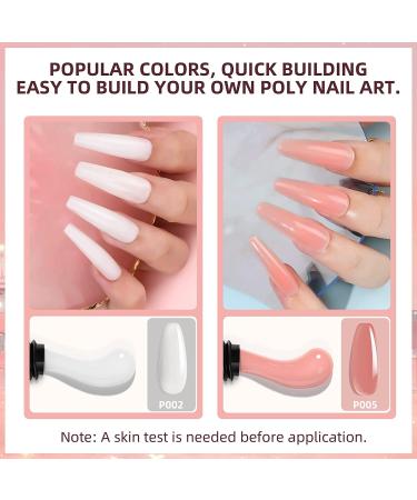 Morovan Poly Gel Nail Kit with UV Lamp - Complete White & Deep Nude 30ml Poly Gel Starter Kit with Top Coat & 3-in-1 Nail Glue Gel - Nail Extension & Poly Gel System - Buy Online on GoSupps.com