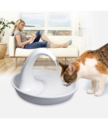 Pioneer Pet Swan Pet Drinking Fountain - 80oz Water Capacity (White Plastic) - Buy Online on GoSupps.com
