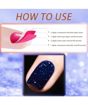 Glitter Nail Polish Dark Blue Nail Varnish Diamond Glitter Quick Dry Nail Polish No UV Lamp Curing Long Lasting Chip Resistant Non-Toxic Quick Drying Salon Manicure Home Manicure(17#Dark Blue) 17-Dark Blue - Buy Online on GoSupps.com