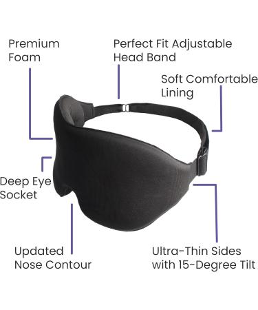 3D Silk Sleep Mask - Light Blocking Eye Mask for Men & Women | Comfortable Foam Adjustable Fit & Eyelash Protector - Premium Quality Sleeptime Solution - Buy Online on GoSupps.com