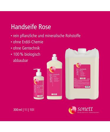 Sonett Hand Soap Rose 1 Litre - Organic & Eco-Friendly Liquid Soap for Gentle Cleansing - Perfect for Home & Travel - Buy Online on GoSupps.com