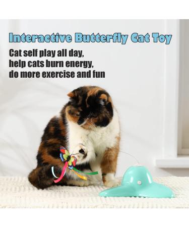 Pawsayes Interactive Indoor Cat Toy - 360 Rotating Butterfly with 2 Refill Packs - Green | Best Cat Toys for Indoor Fun - Buy Online on GoSupps.com