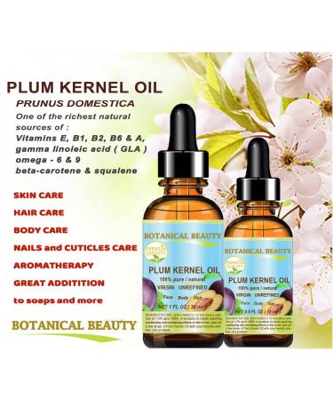 Botanical Beauty French PLUM KERNEL OIL 100% Pure Natural Virgin Unrefined Cold Pressed Carrier Oil 1 oz- 30 ml for Face Skin Hair Lips Nails. Skin SuperFood. Face moisturizer Oil 1 Fl Oz (Pack of 1) - Buy Online on GoSupps.com