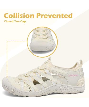 SAGUARO Women's Trekking & Hiking Sandals - Comfortable Breathable Outdoor Sport Sandals EU Size 41 Beige - Shop Internationally! - Buy Online on GoSupps.com