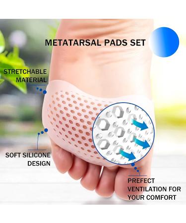 2 Pairs Breathable Silicone Ball of Foot Cushions for Pain Relief - Anti-Slip Insoles for High Heels - Female Foot Protector (Mixed Color) - Buy Online on GoSupps.com