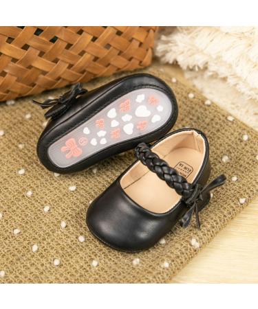 CENCIRILY Baby Girl Mary Jane Shoes | Anti-Slip First Walking Soft Sole Flats | Princess Wedding Dress Shoes for 12-18 Months | Black - Buy Online on GoSupps.com