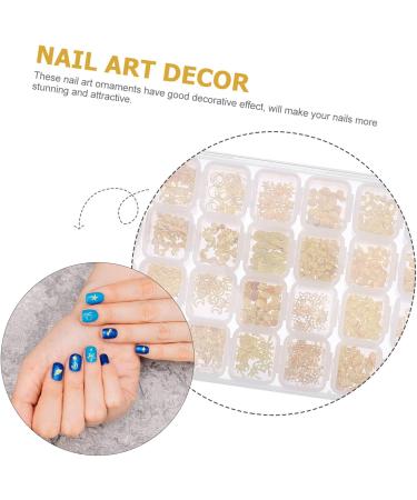 Mikinona 1 Box Nail Art Accessories Nail Glitter Manicure Decor Nail Rhinestones Gold Nail Decor Nail Charm Sticker Pearl Jewelry Gems Nail Star Earth Tones Nail Polish Rivet Sequins 3d - Buy Online on GoSupps.com