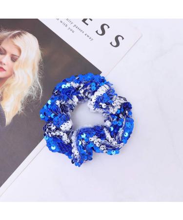 Valiclud Mermaid Sequin Hair Tie for Girls - Sparkling Elastic Ponytail Holder for Women - Perfect for Christmas Parties - Blue Hair Bands - Buy Online on GoSupps.com