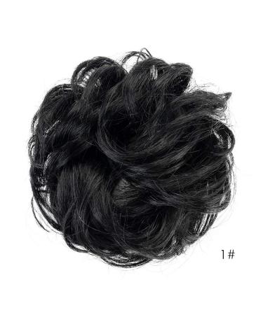 BARSDAR 100% Real Hair Extensions - Curled Messy Bun Hair Tie & Hair Part for Women - 1# Black 1 Piece - Buy Online on GoSupps.com