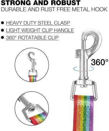 Loutep Rainbow Training Leash for Dogs - Extra Long Nylon Leash (3m to 30m) with Padded Handle for Large Medium & Small Puppies - Durable & Strong - Buy Online on GoSupps.com