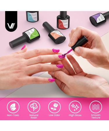 VANREESA 24 Pcs Gel Nail Polish Set - 21 Vibrant Colors with Base & Top Coats | Perfect DIY Nail Kit Gifts for Women - Macaroon Time - Buy Online on GoSupps.com