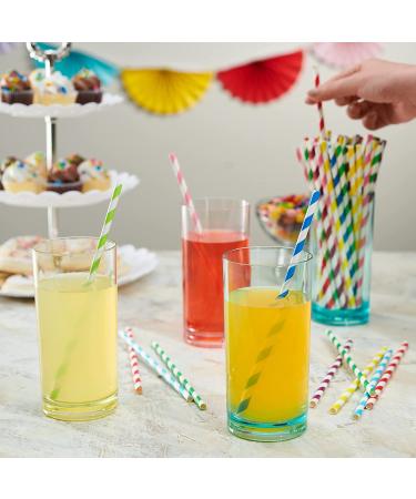 Paper Straws 100% Biodegradable Assorted Colors (Assorted Drinking Straws) - Buy Online on GoSupps.com