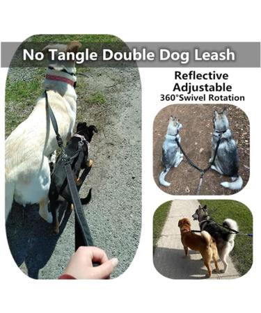 No Tangle 2 Dogs Lead Coupler Half Bungee Dog Leash Splitter For Small Dogs Under 15kg Good Control Easy & Safe Walking - Buy Online on GoSupps.com