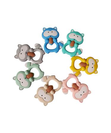 BPA-Free Raccoon Teething Ring & Pacifier | 7 Colors | Safe Chewing Toy for Babies - Buy Online on GoSupps.com