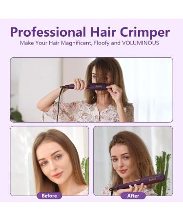 DSHOW Hair Crimper Iron - Volumizing Hair Waver with Titanium Ceramic Plates (Purple) - Buy Online on GoSupps.com