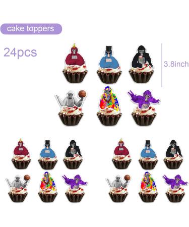 25Pack Gorilla Tag Cake Toppers Cupcake Toppers Gorilla Tag Birthday Party Decoration Cake Decorations - Buy Online on GoSupps.com