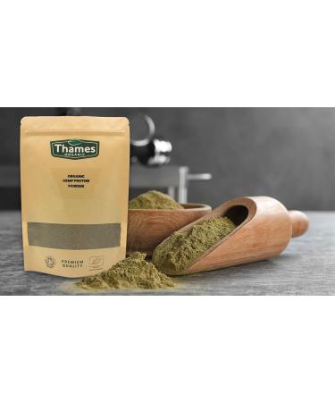 Organic Hemp Protein Powder 1kg Certified Organic Non-GMO Vegan No Additives No Preservatives Resealable Bag by Thames Organic 1kg - Buy Online on GoSupps.com