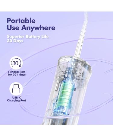 Bezvoi Mini Portable Water Flosser 5 Modes Water Flossers with 6 Tips IPX7 Waterproof Water Floss with Telescopic Water Tank for Home & Travel White - Buy Online on GoSupps.com