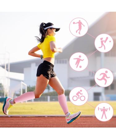 4Pcs Elastic Calf Compression Sleeves - Unisex Calf Support for Varicose Vein & Injury - Pink&Blue - Buy Online on GoSupps.com