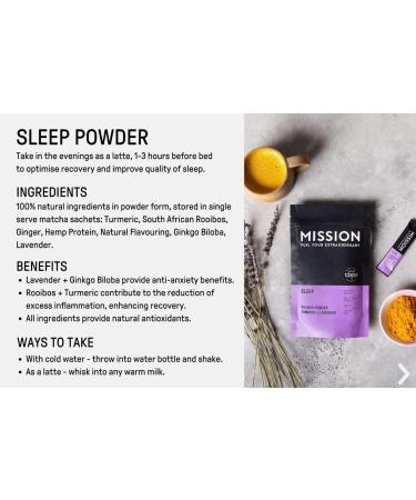 Sleep Matcha Tea - Rooibos Powder with Turmeric & Lavender | 30 Sachets - Buy Online on GoSupps.com