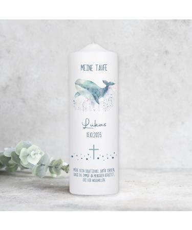 Personalized Baptismal Candle with Forest Animals | Unique Gifts for Godparents | Custom Candle with Baptism Saying | TK022 - Buy Online on GoSupps.com