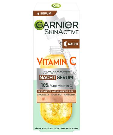 Garnier Night Serum with Vitamin C & Aloe Vera - Brighten Dark Spots & Revitalize Tired Skin | Hydrating Hyaluronic Acid Bundle - Buy Online on GoSupps.com