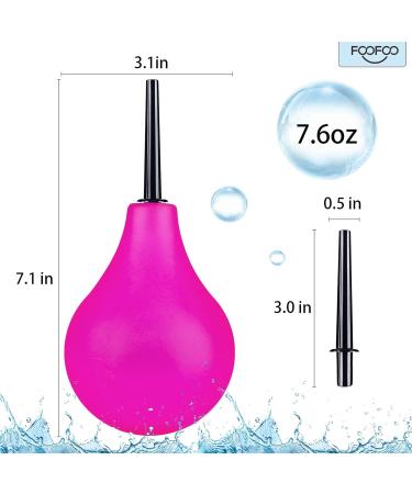 Enema Bulb 7.6oz Douche Kit - 4 Nozzles for Men & Women - Purple with Storage Bag | International Shipping - Buy Online on GoSupps.com