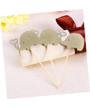 TOPBATHY 3pcs Animal Cake Decorations Wedding Cake Decorations Elephant Cupcake Topper Party Cake Picks Paper Cups Appetizers Birthday Baby Shower Elephant Cupcake Picks Wooden Fruit Blush Golden medium - Buy Online on GoSupps.com