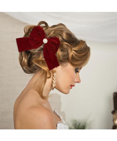 ALLY-MAGIC Bow Hair Clips Large Red Bowknot Hairpin Christmas Velvet Hair Bow Clips French Hair Barrettes Accessories for Women Girls Birthday Party Christmas Gifts Y4SRHDJ - Buy Online on GoSupps.com