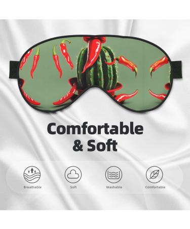 SSIMOO Cactus Hat & Chili Pepper Eye Mask - Soft Double-Sided Light Blocking for Better Sleep | International Shipping - Buy Online on GoSupps.com
