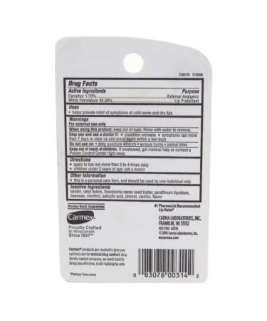 Carmex Original Formula Tube Lip Balm 0.35oz (Pack of 12) - Classic Medicated Balm - Buy Online on GoSupps.com